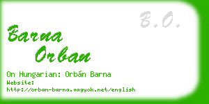 barna orban business card